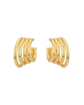 18Kt Gold Plated Handcraft Spiral Hoop Earring