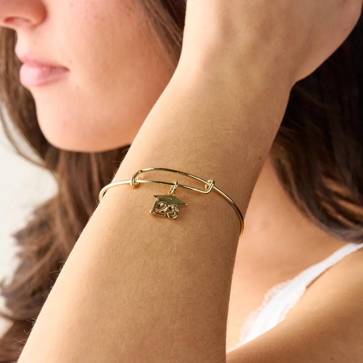 2023 Graduation Cap Charm Bangle Bracelet