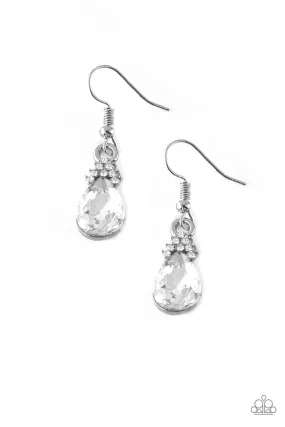 5th Avenue Fireworks White Gem Earrings - Paparazzi Accessories