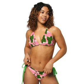 All-over print recycled string bikini