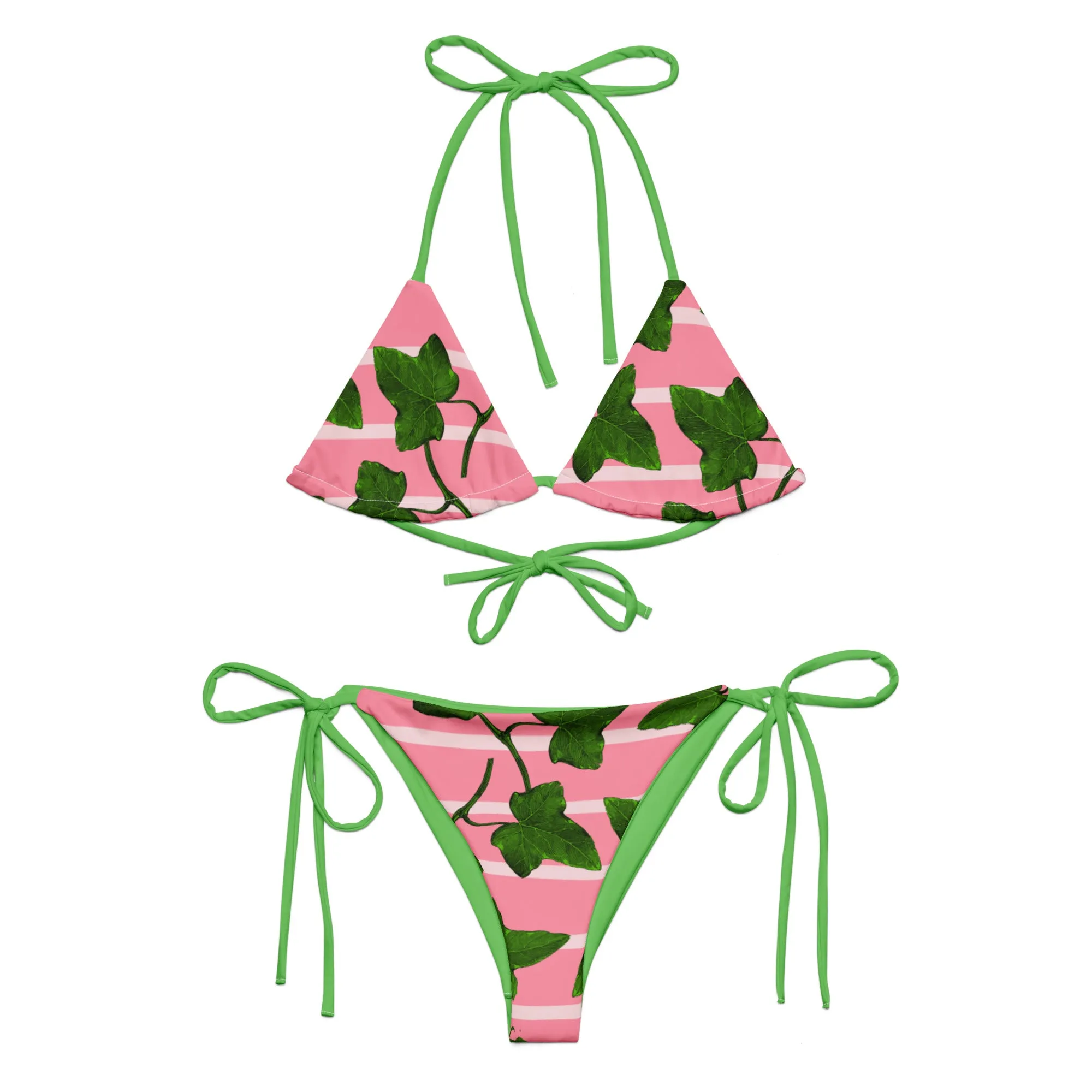 All-over print recycled string bikini