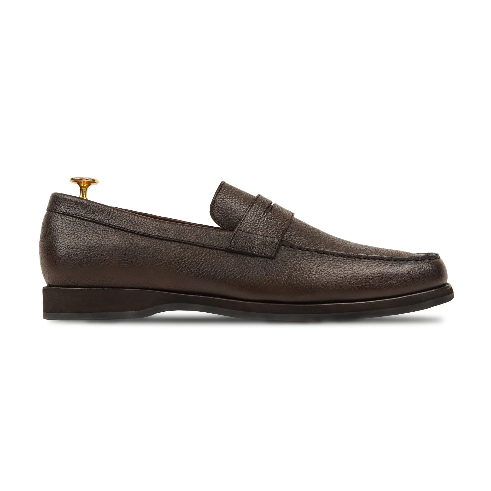 Asador - Men's Dark Brown Pebble Grain Loafer