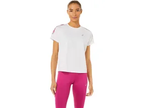 Asics ICON SS TOP technical running shirt 2012B044 100 brilliant white-fuchshia red