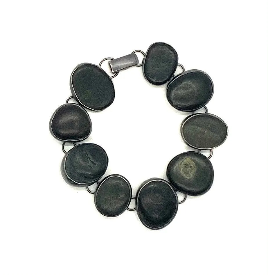 Black Rock Bezel Set Bracelet