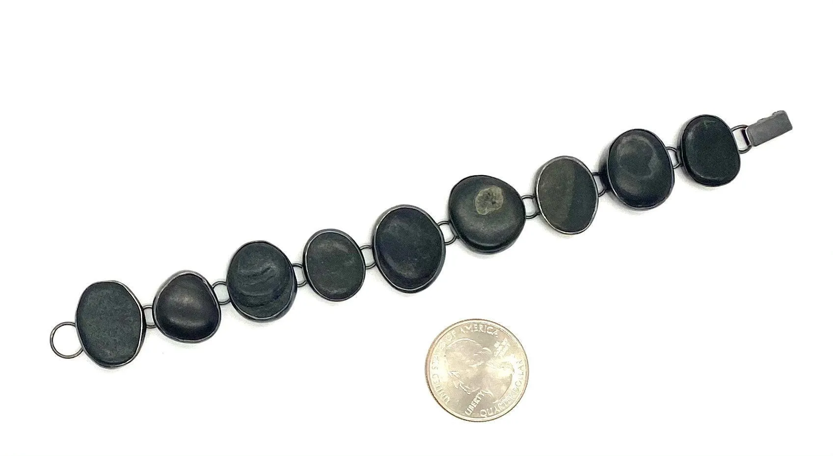 Black Rock Bezel Set Bracelet