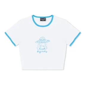 Blonded Cropped Ringer Tee (White)