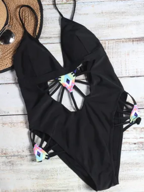 Bohemian Hollow Out One Piece Swimsuit