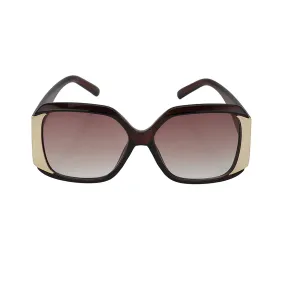 Carlton London Brown & Gold Toned Uv Protected Oversized Sunglasses For Women