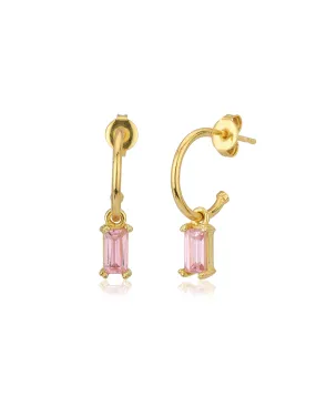 Carlton London Gold Plated Cz Half Hoop Earring For Women