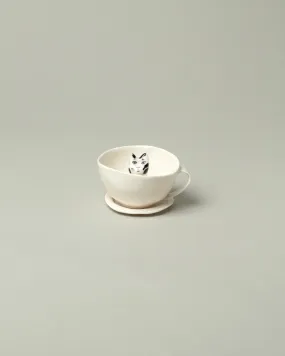 Cat Tea Cup with Saucer