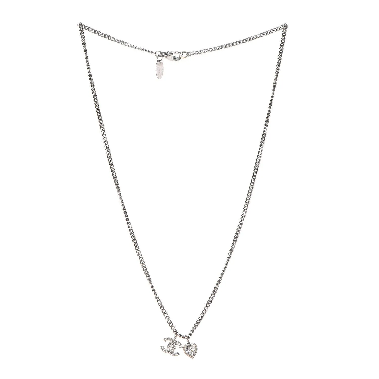 Crystal Mini Heart CC Necklace