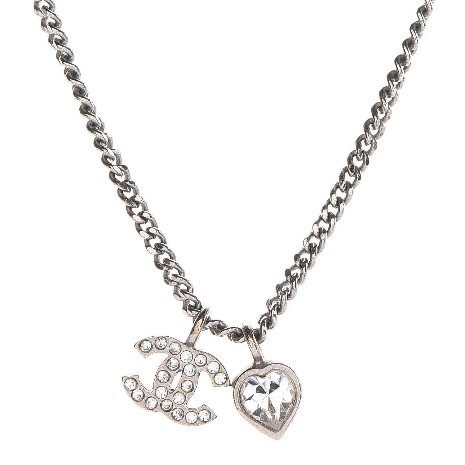 Crystal Mini Heart CC Necklace