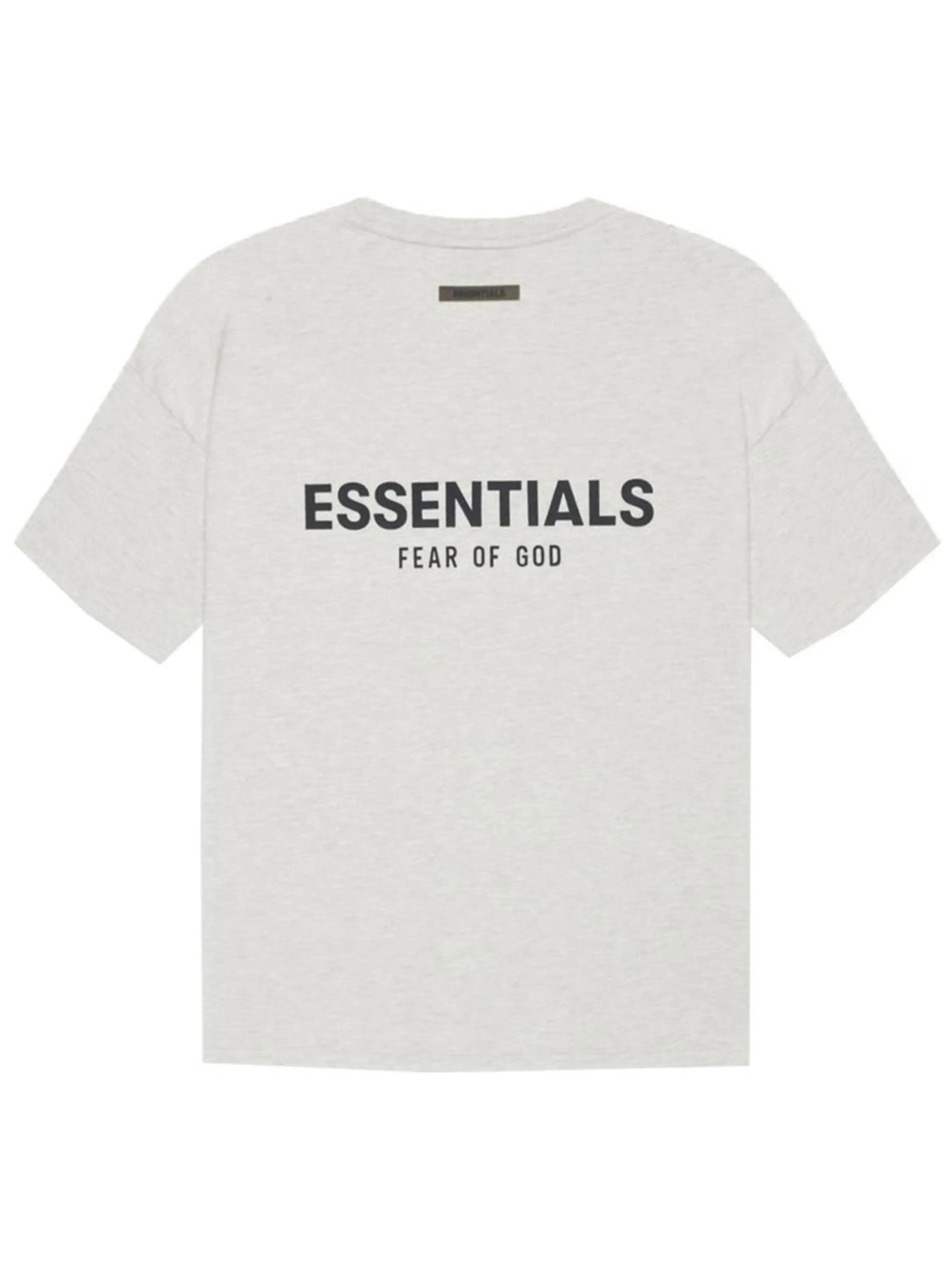 Fear of God Essentials Back Logo Boxy Tee Light Heather/Oatmeal [SS21]