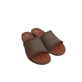 Fitflop Minky Grey Gracie Leather Slides | Brand New |