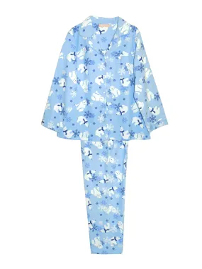 Flannel Polar Bear Plus Size Pajama Set