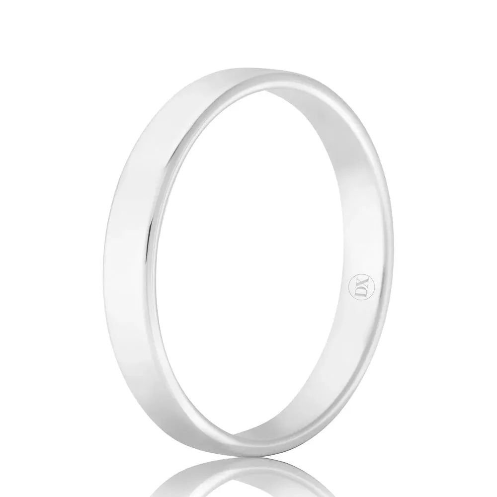 Flat Round 3mm - 9ct White Gold