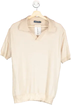 Frescobol Carioca Beige Joaquim Knit Polo Shirt UK M