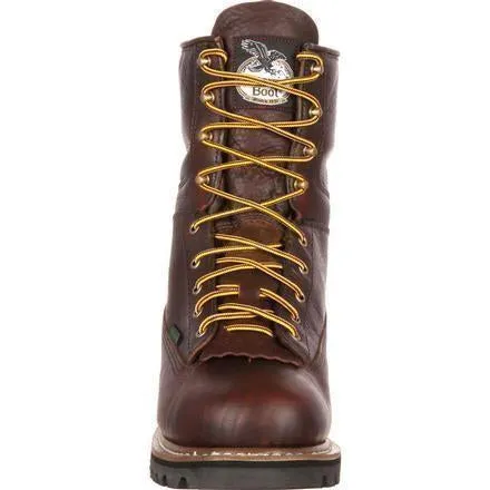 Georgia Men's 8" Waterproof Lace to Toe Work Boot - Brown - G101