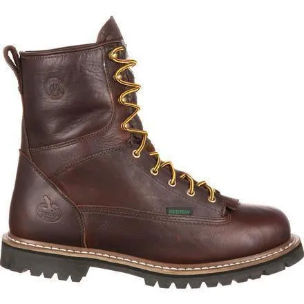 Georgia Men's 8" Waterproof Lace to Toe Work Boot - Brown - G101