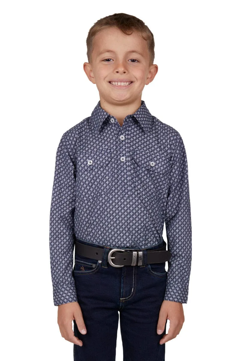 Hard Slog Shirt Boys Quin Half Button