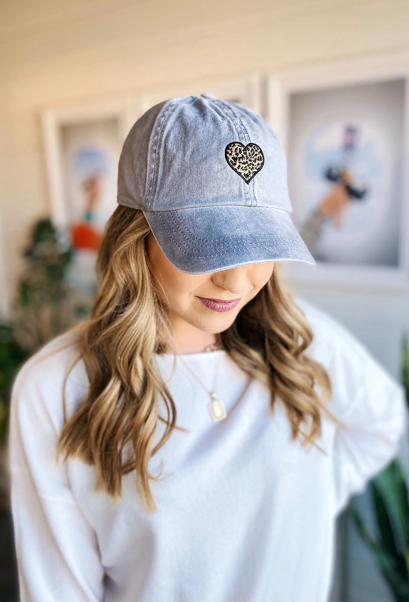 Heart to Heart Baseball Cap in Grey