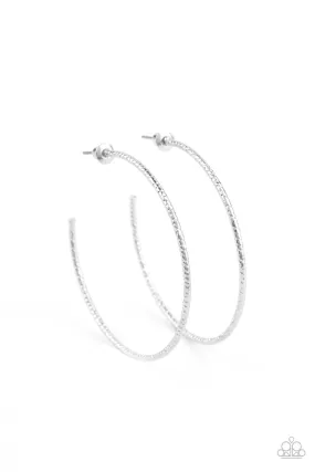 Inclined To Entwine - Silver Hoop Earrings