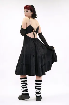 Kate Tiered Gauze Dress - BLACK [Last S, M, L]