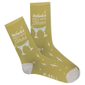 K.Bell Women's Drinks Well Crew Socks