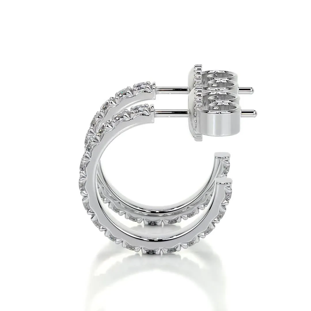 Nicole Diamond Earrings   (3 Carat) -14K White Gold