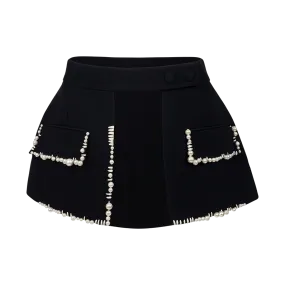 Pearl-Embellished Skirt Belt