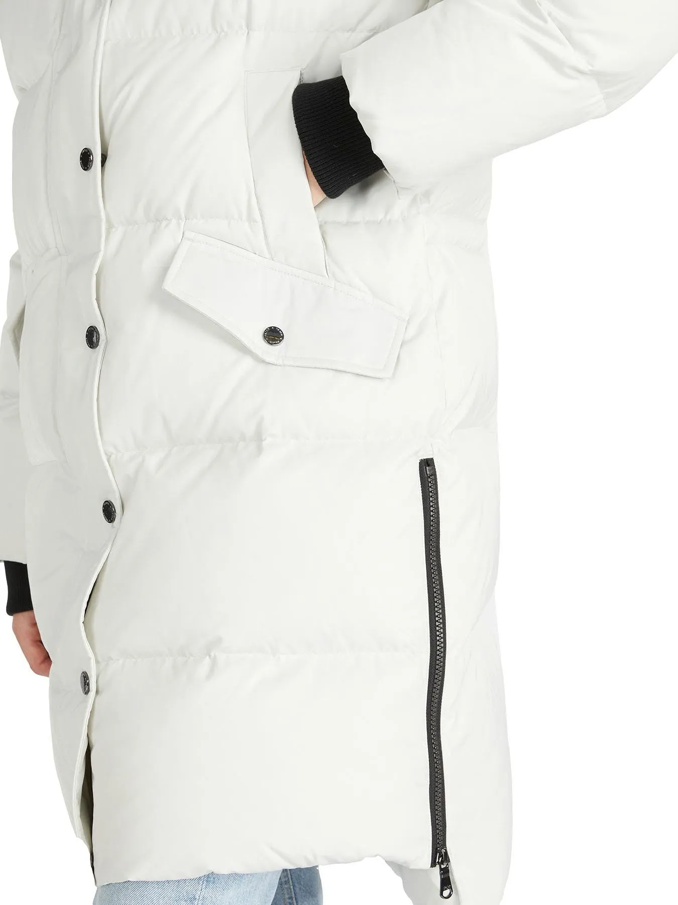 Reyna Women's Long Puffer w/ Faux Fur Trim