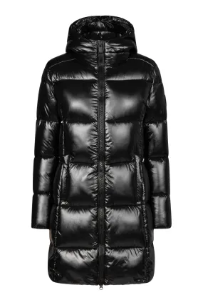 Save The Duck Ines Hooded Puffer Coat in Black