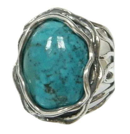 Statement silver ring for woman , Bluenoemi ring , turquoise / onyx / labradorite