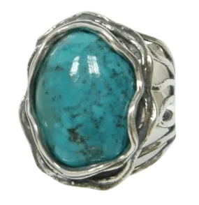 Statement silver ring for woman , Bluenoemi ring , turquoise / onyx / labradorite