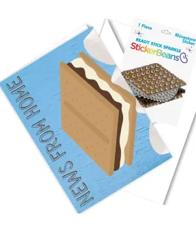 Sticker Beans S'Mores Card With Sticker