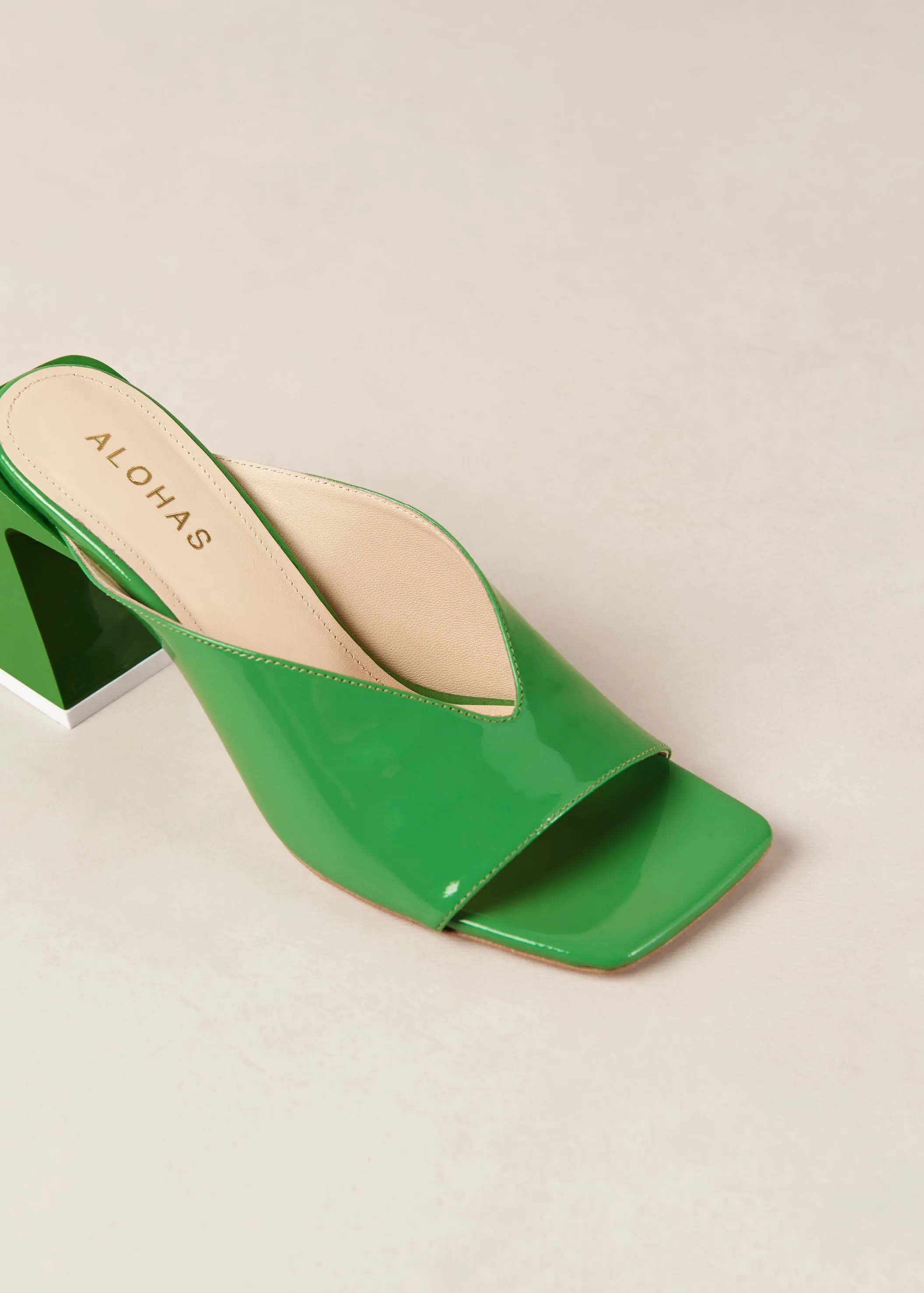 Tasha Green Leather Sandals