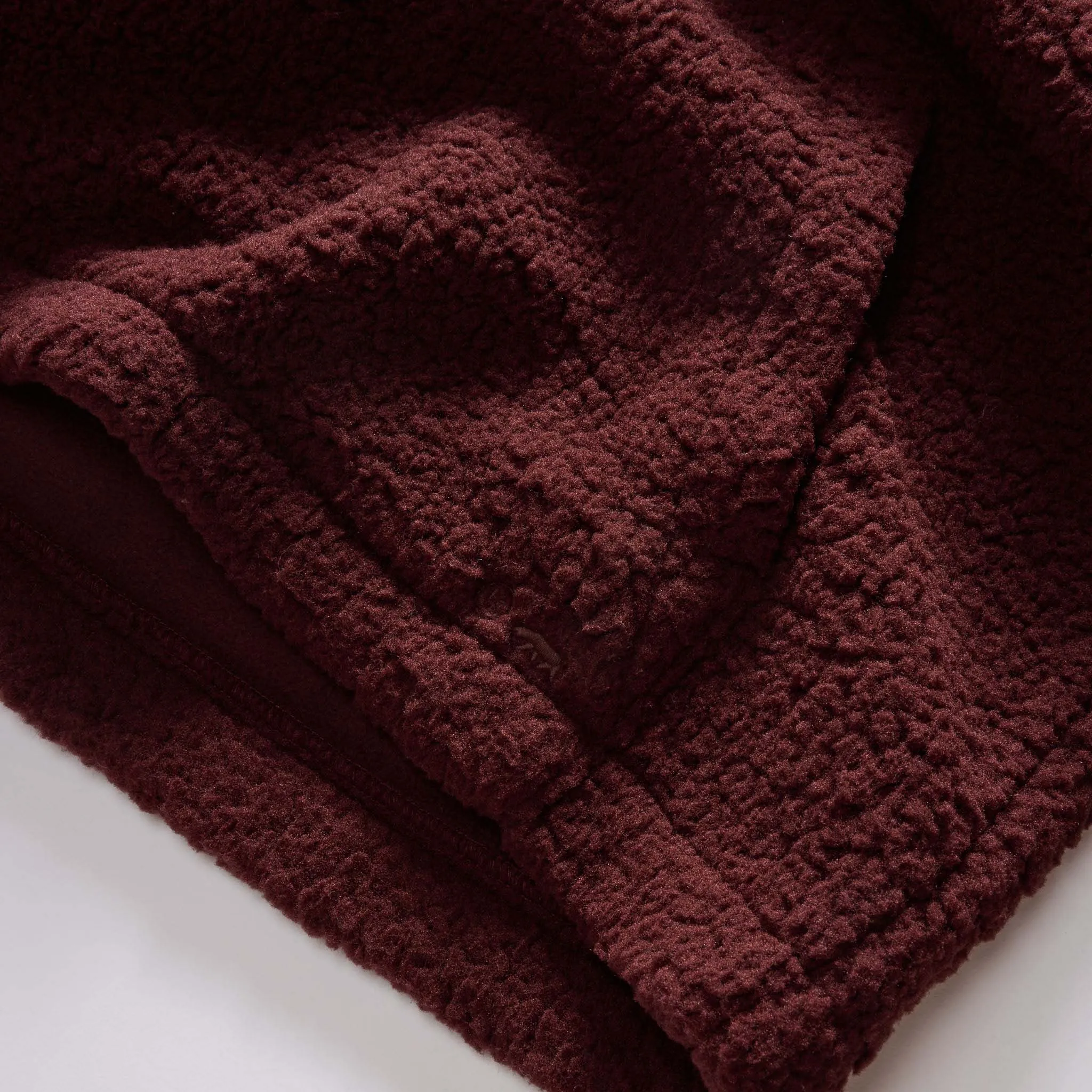 The Nomad Hoodie in Burgundy Sherpa