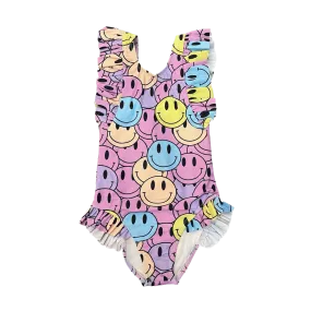 Tweenstyle by Stoopher Smiles Print Ruffle Swimsuit