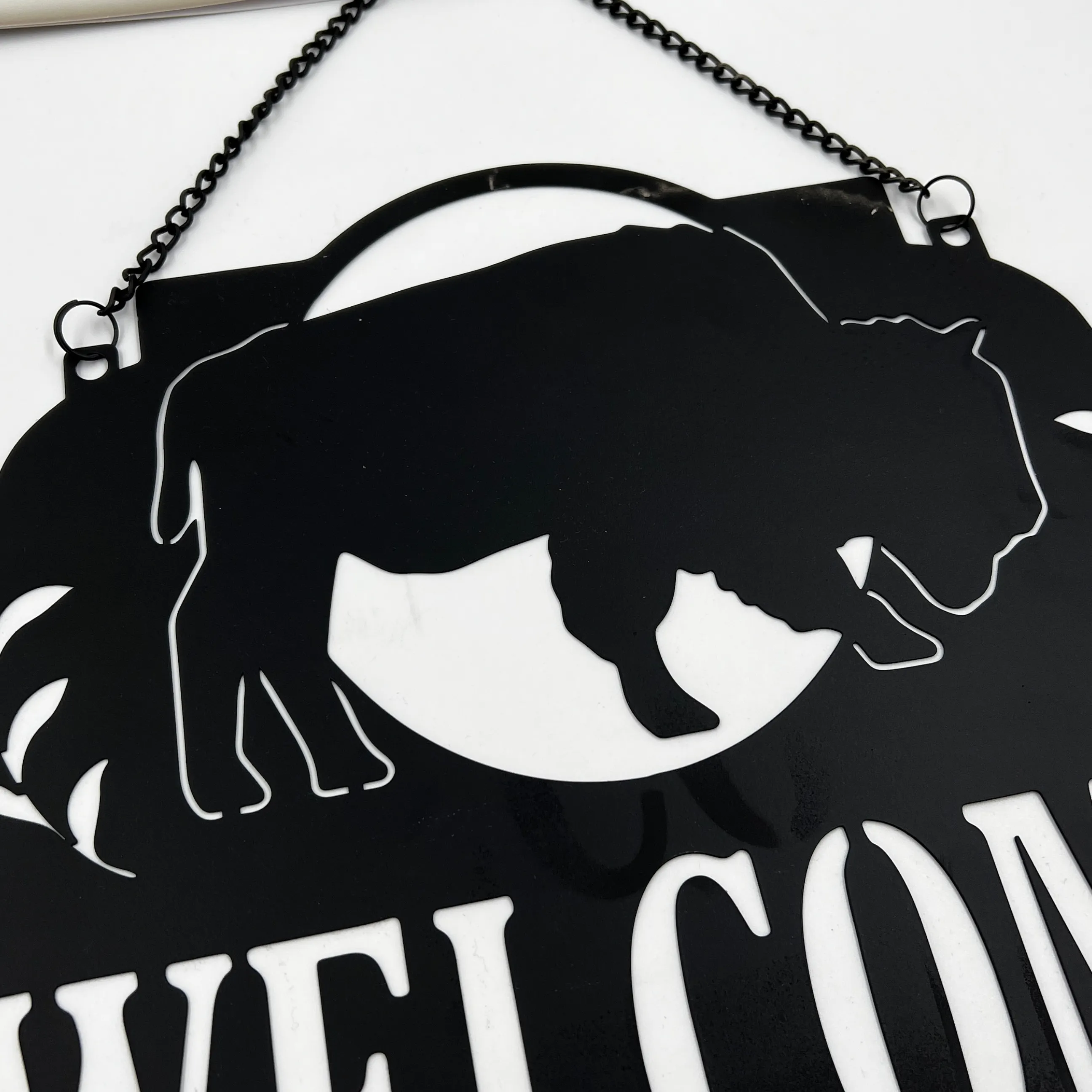 Welcome Buffalo Metal Garden Sign