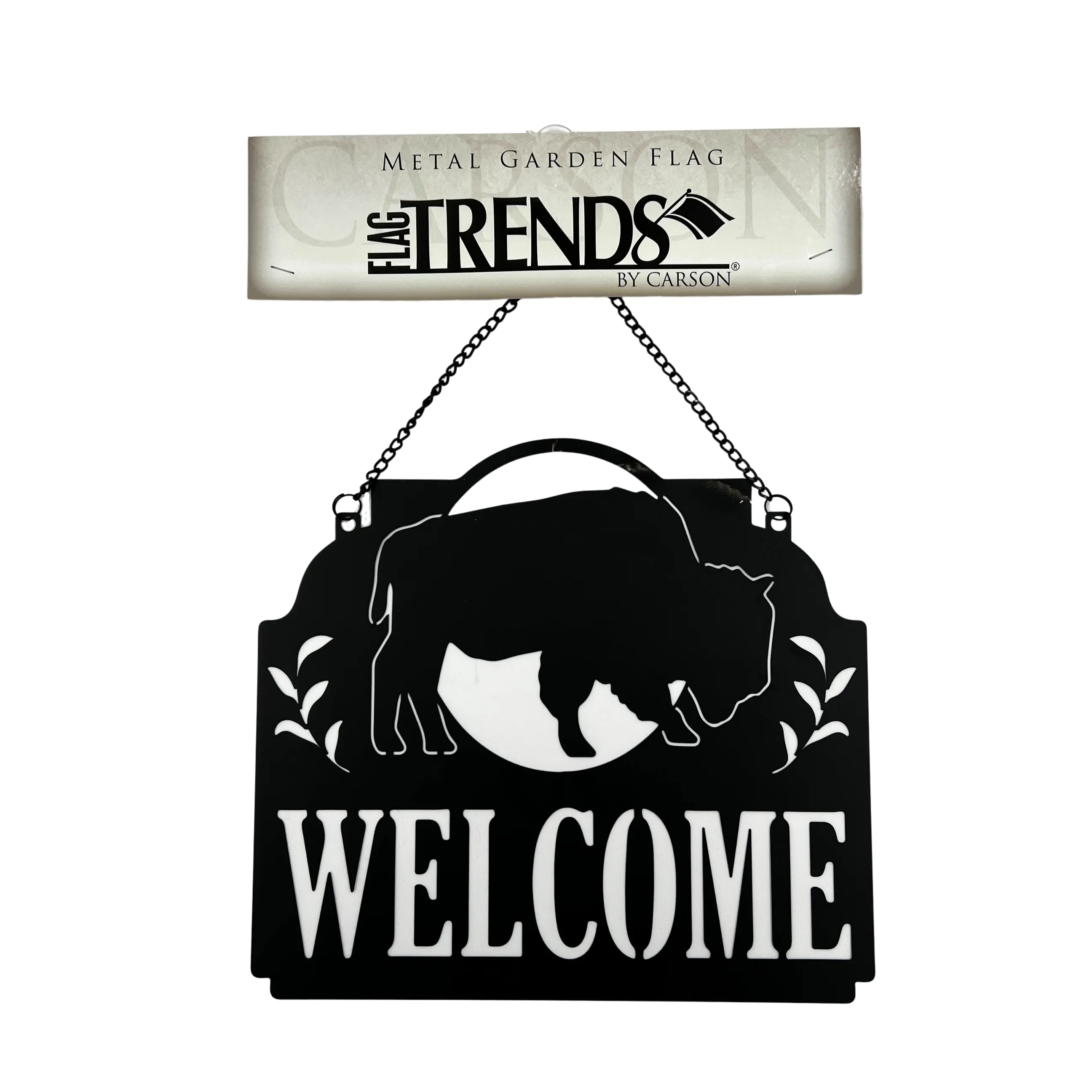 Welcome Buffalo Metal Garden Sign