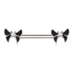 WildKlass 316L Stainless Steel Black Butterfly Nipple Bar